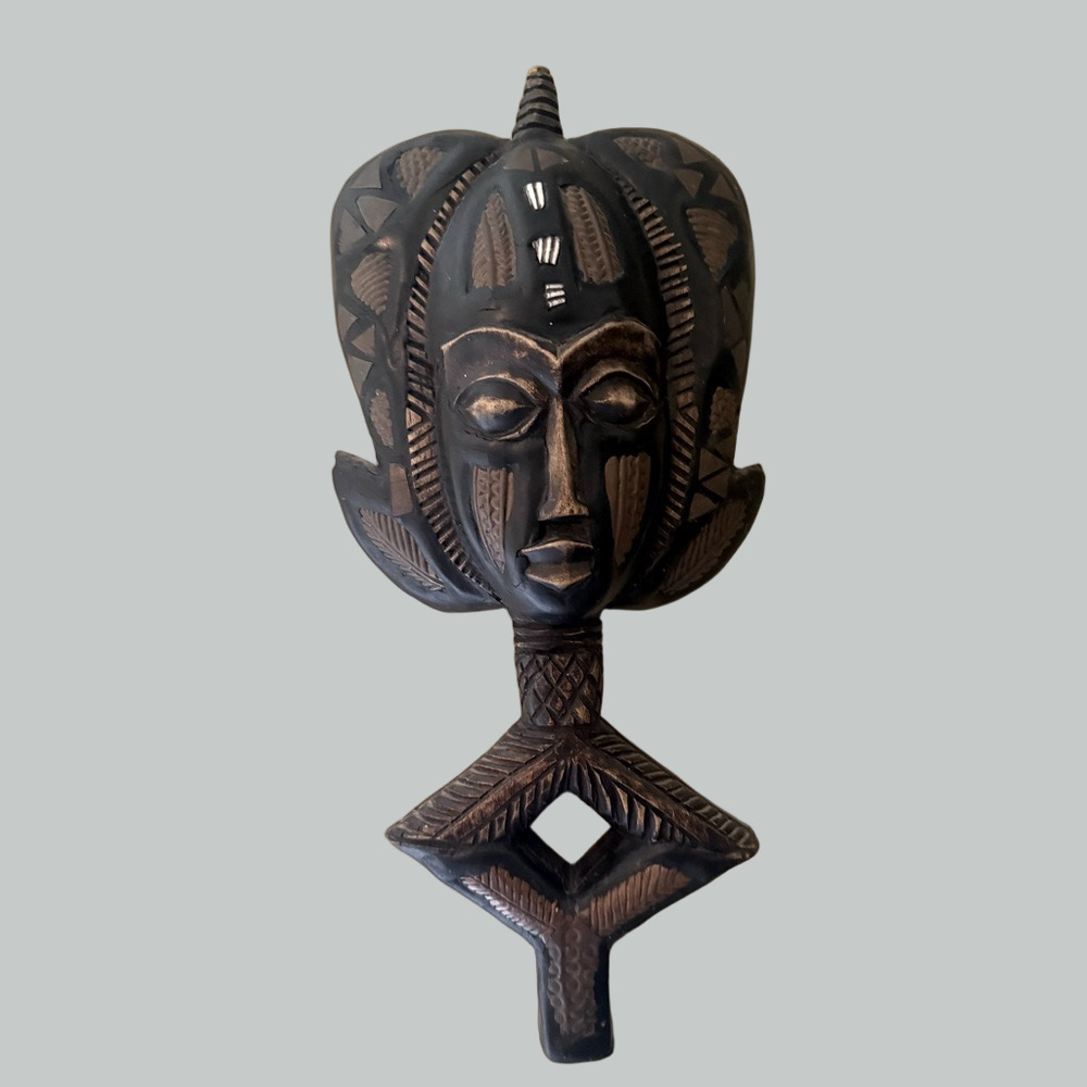 Vintage African Tribal Wood Mask Wall Art. 1of 2 see listings for matching pair.